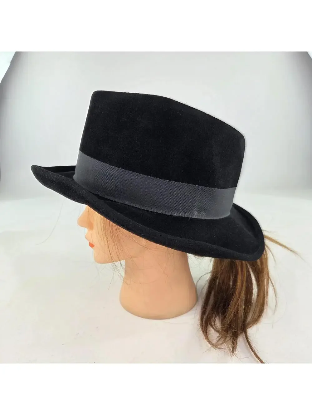 Eric Javits Black Velvet Velour Bucket Hat One Size Packable Fedora Hats - Picture 4 of 9